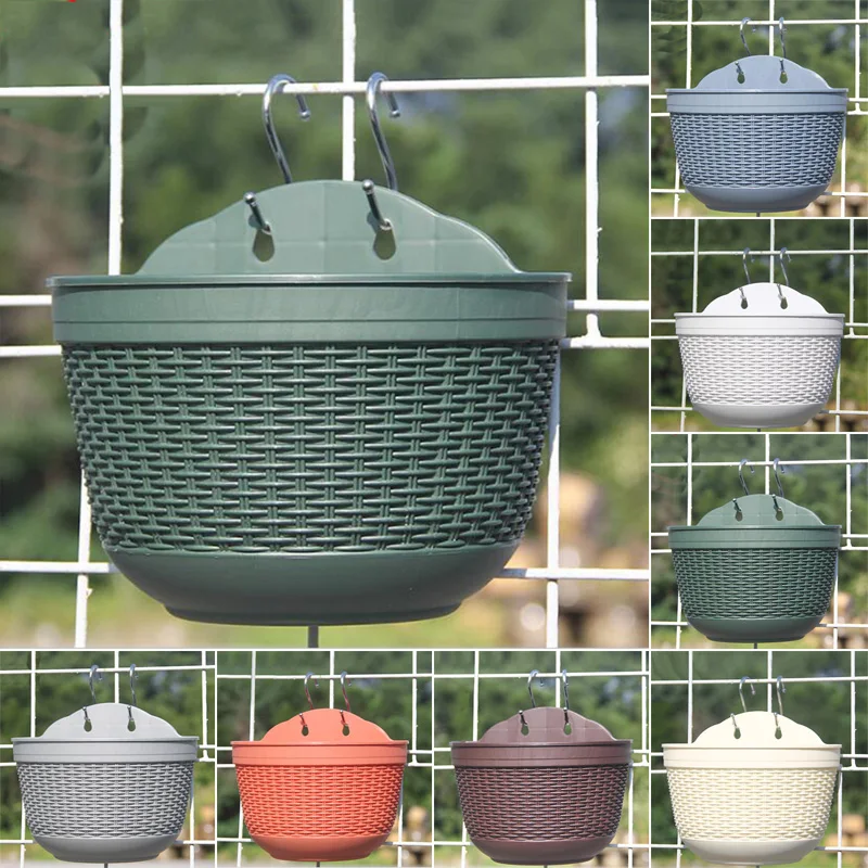 

Creative Semicircular Resin Imitation Rattan Wall Hanging Home Flower Plant Pot Plant Care Soil Accessories Baskets Pots