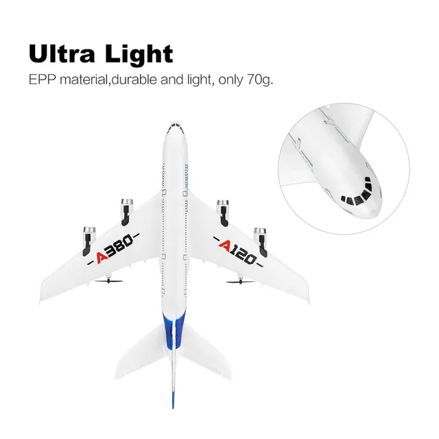 A120-A380 Airbus 2.4GHz 3CH RC Airplane Fixed Wing Drone Aeromodelling Remote Control Aircraft Six-axis Flight Toys 2