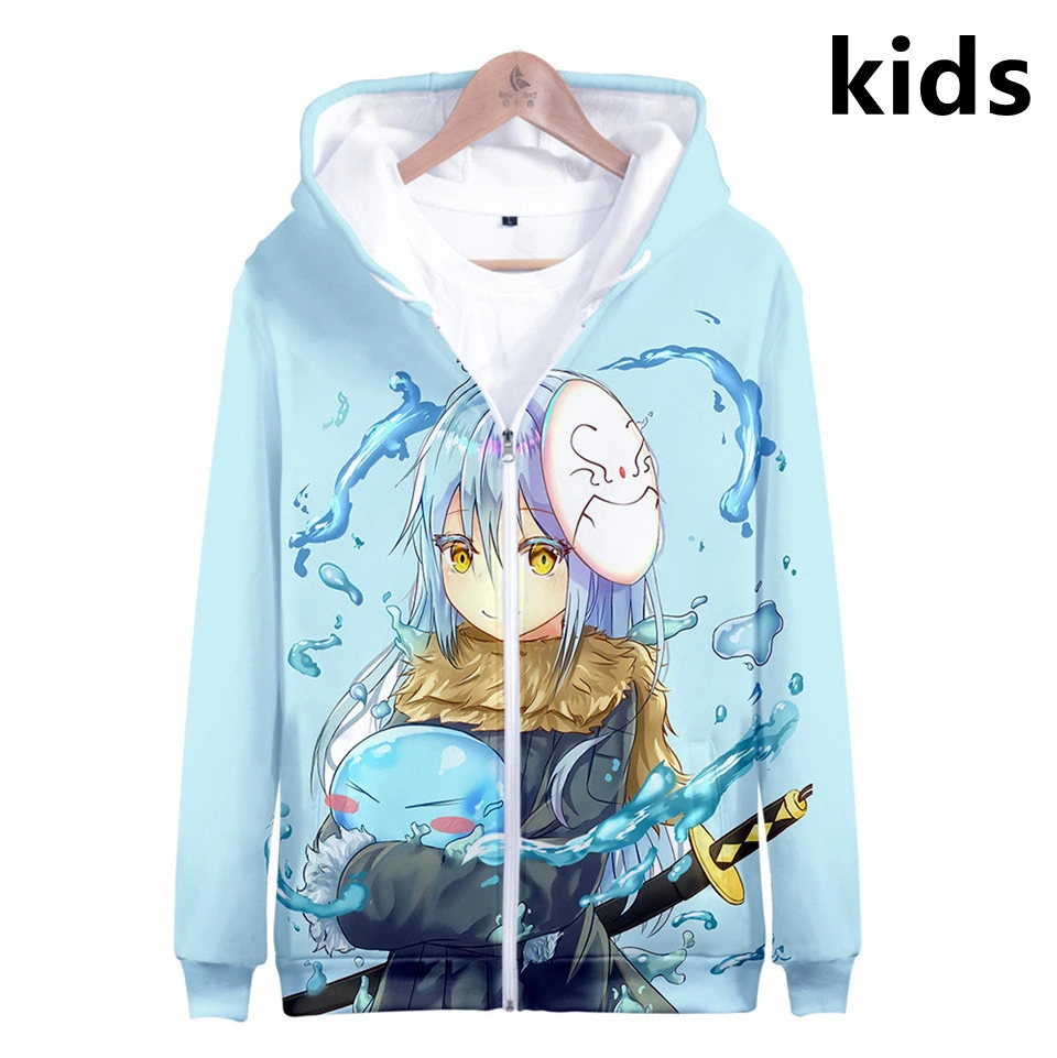 Sudaderas con capucha niños de 2 A 14 años, sudadera con estampado de Anime Rimuru Tempest That Time I Got reencarnado como Slime informal para niños y niñas|Sudaderas con