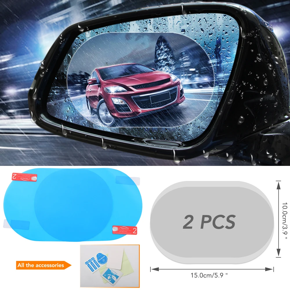 Benlasen Car Rearview Mirror Protective Film HD Clear Rainproof Film Anti Glare Anti Fog Waterproof Film for Car Mirrors and Side Windows 