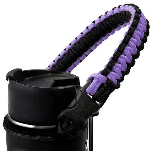 Регулируемая бутылка для воды плетеная веревка прочный гидро колба ремень кольцо пояс 22 см для путешествий Туризм Кемпинг чашка для воды переноска - Цвет: Фиолетовый