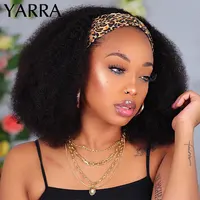 YARRA – perruque brésilienne Remy 100% naturelle, cheveux crépus bouclés, bandeau, densité 180%, entièrement faite à la Machine, pour femmes noires 2