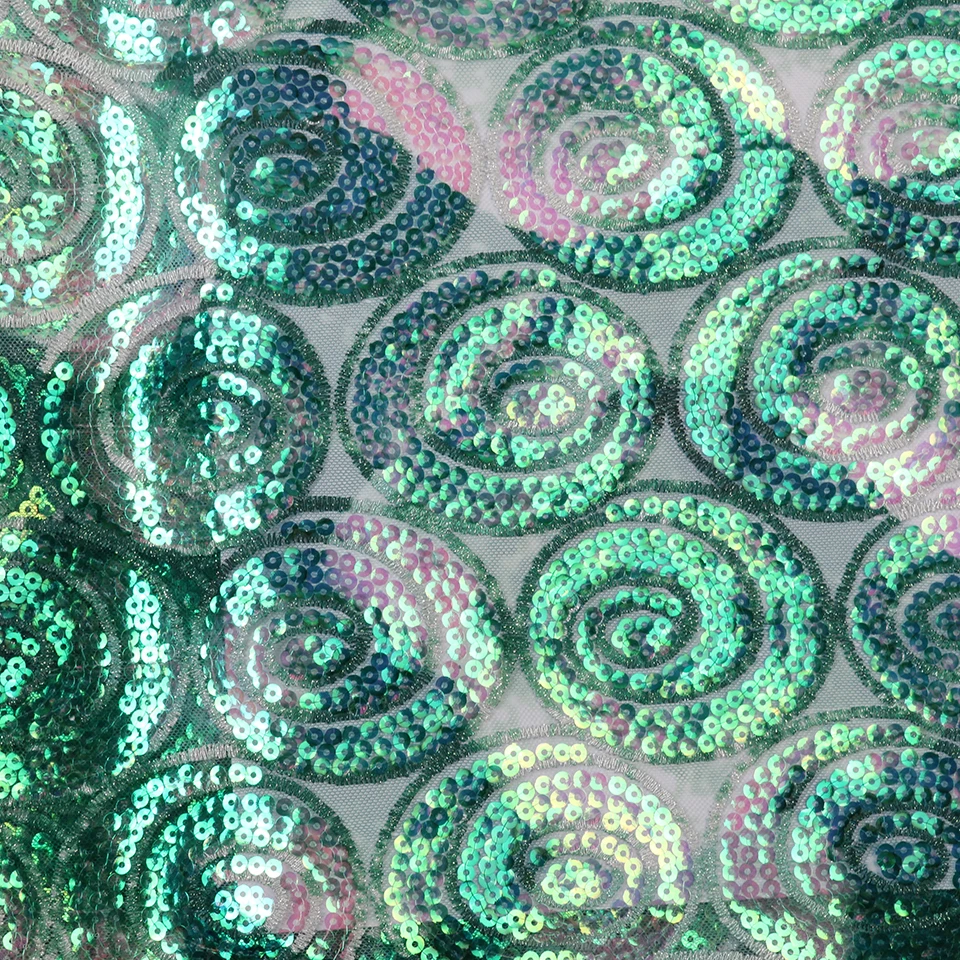 Вышивка многоцветная нигерийская последовательная Кружевная Сетка сверкающая ткань с блестками африканская французская блестящая Сетка кружевная ткань для вечерние