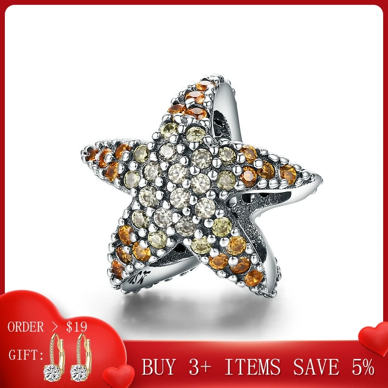 

CodeMonkey Authentic 925 Sterling Silver Ocean Star Starfish Beads Charm fit Original Charm Bracelet Fine Silver Jewelry CMC586