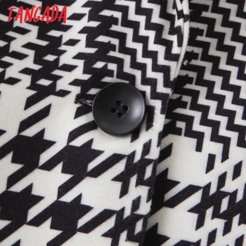 Goedkoop Tangada Vrouwen Dikke Jassen Jas Plaid Patroon Losse Lange mouwen pocket 2019 Dames Elegante Herfst Winter jas QB07