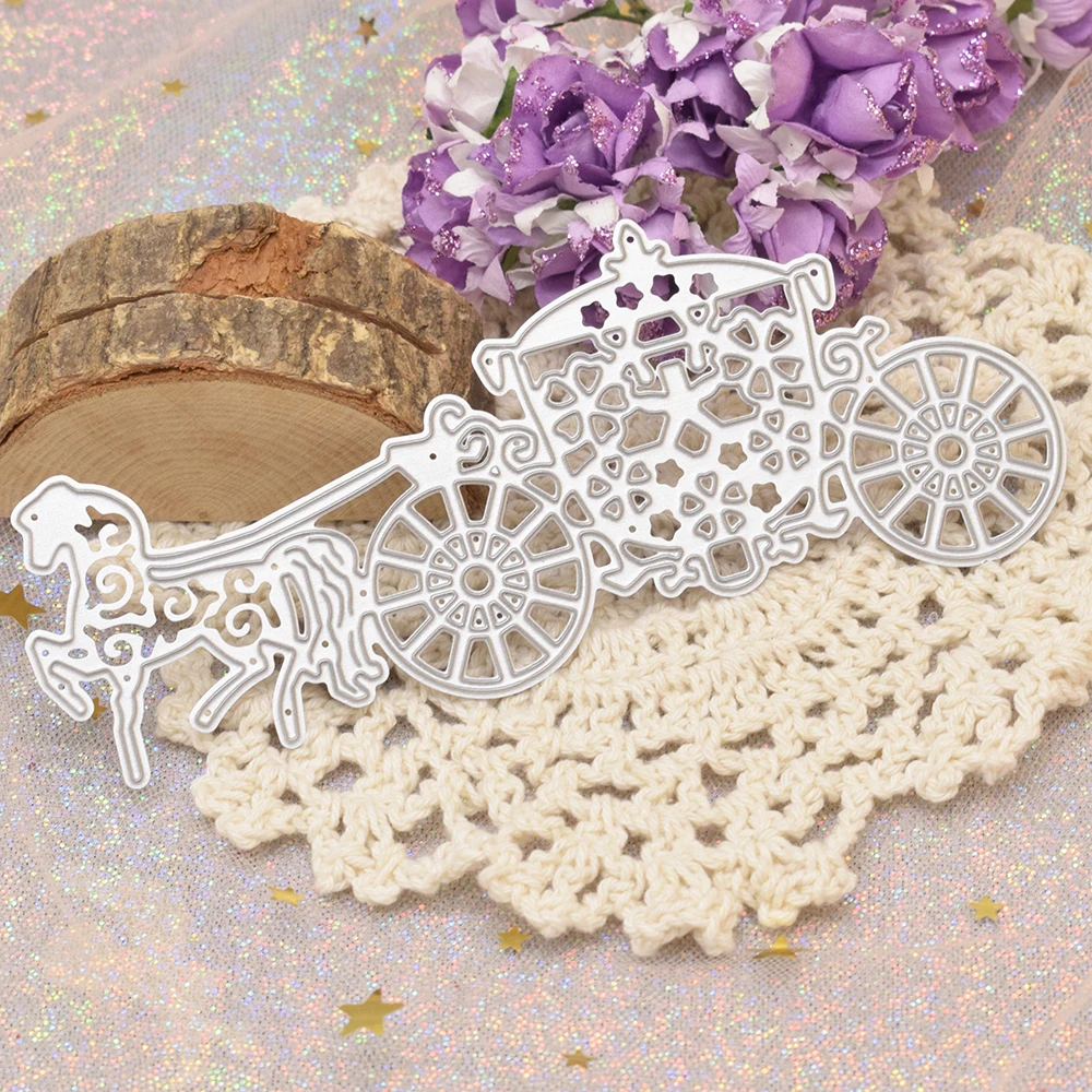 

Horse Carriage Matel Cutting Dies Embossing Die Cut Stencil for Diy Scrapbook Album Paper Card Craft Making