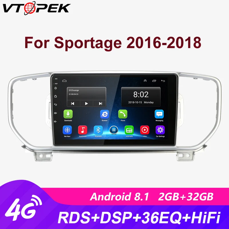 

Vtopek 9 inch 2G+32G 2din Android Car Radio Multimidia Video Player Navigation GPS for KIA Sportage 4 2016-2018 Head Unit 2 Din