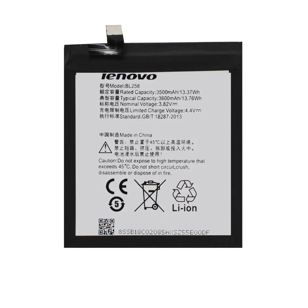 

5pcs/lot New Original Battery For Lenovo Vibe X3 X3c50 X3C70 Lemon x3a40 3500mAh BL258 Rechargeable Phone Batteries akku