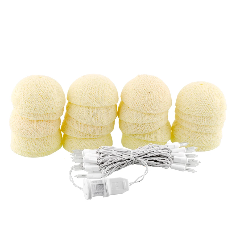 Cotton Ball Lights 20 Ball Decor Christmas Home&Amp; Garden LED String Light Ivory White 3 M 220V Cotton Decoration Wedding