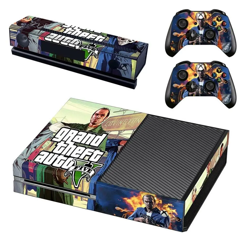 GSTM1170 Наклейка для xbox one s GTA 5 виниловые наклейки для кожи Pegatinas Adesivos для xbox one консоль Kinect два контроллера - Цвет: GSTM1170