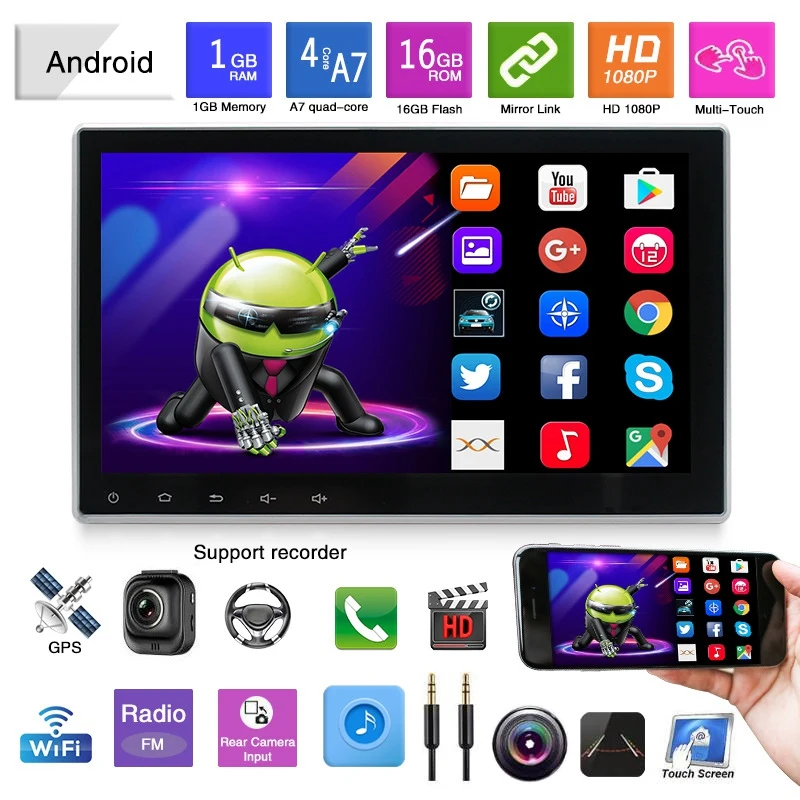 9 дюймов 2 Din Android 8,1 автомобильная универсальная навигация HD контактный экран Bluetooth gps навигация Мультимедиа