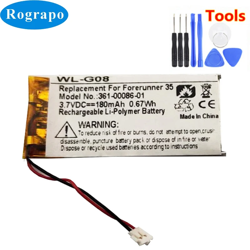 Новый Батарея для Garmin Forerunner 35 361-00086-01 аккумулятор 3 7 V 180mAh Замена мА/ч.