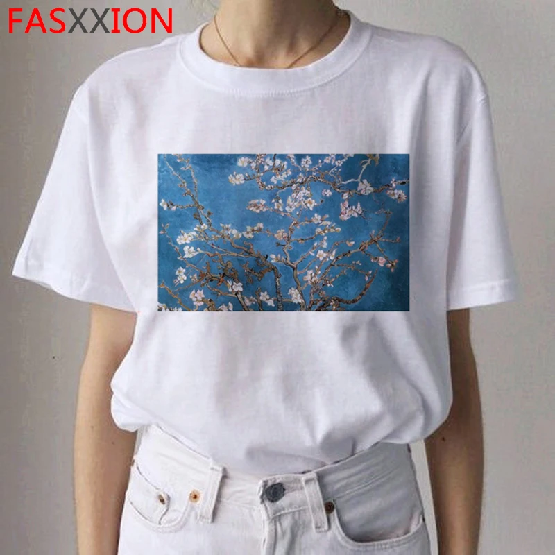 Van Gogh Van Goghing Van Gone футболки HARAJUKU женские Рисование маслом Ullzang футболка Веселая 90s футболки модные футболки женские - Цвет: 9327