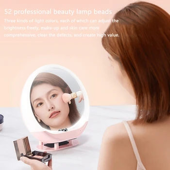 

Multi-function Bluetooth makeup mirror fill light mirror with microphone including 4 playback modes loudspeaker night light