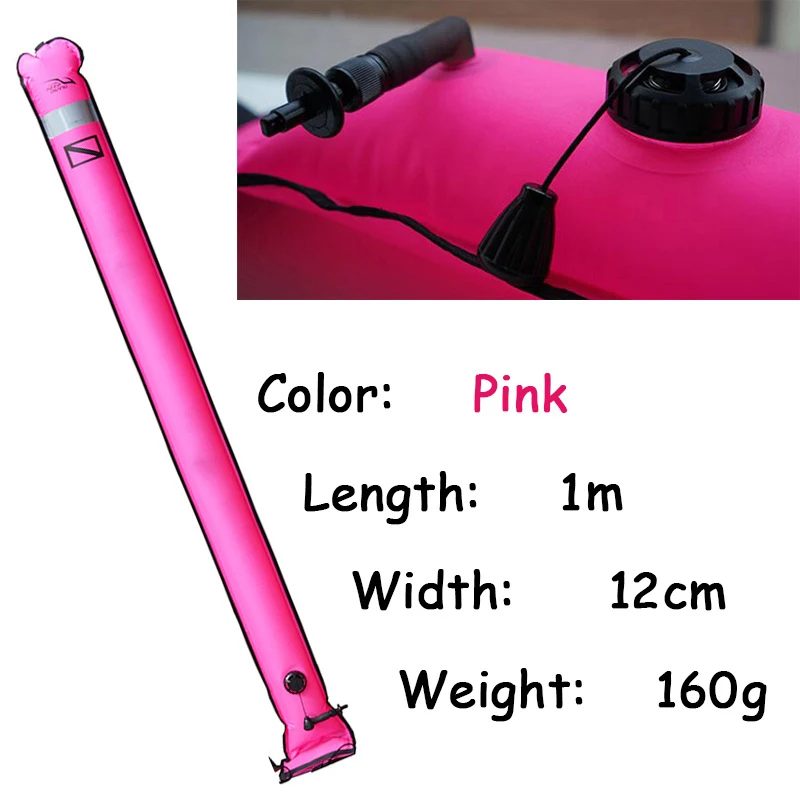 Дайвинг SMB 1,2 м 1,5 м 1,8 м буй красочная видимость безопасность надувной Дайвинг SMB поверхность маркер сигнала аксессуары для буев - Цвет: 1m pink