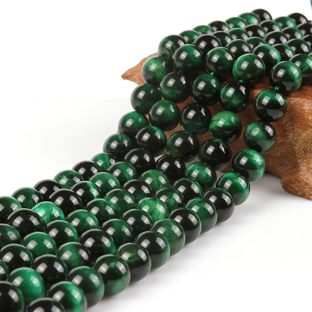 

Natural Round AAA Green Tiger Eye Hot Woodstone Gemstone Loose Beads 6 8 10 12mm For Necklace Bracelet DIY Jewelry Making