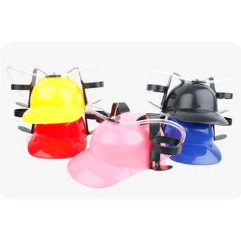 

Drinking Beer Cola Miner Hat Lazy lounged Straw Caps Unique Prop Holder Guzzler Beverage Helmets Tools //