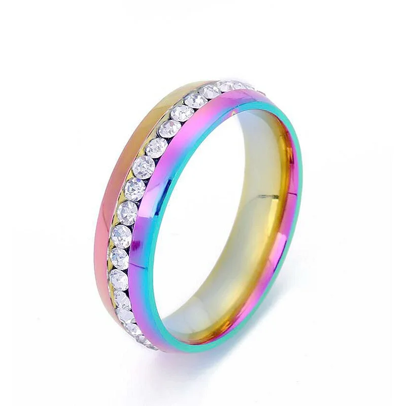 Титановое однорядное кольцо из CZ камня нержавеющей стали парные циркониевые bts