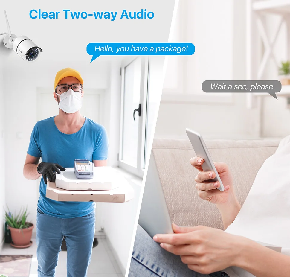 ZOSI 1080P Wifi IP Camera 2.0MP HD Outdoor IP67 Night Vision Security Video Surveillance Camera,2-Way Audio,AI Human Detection