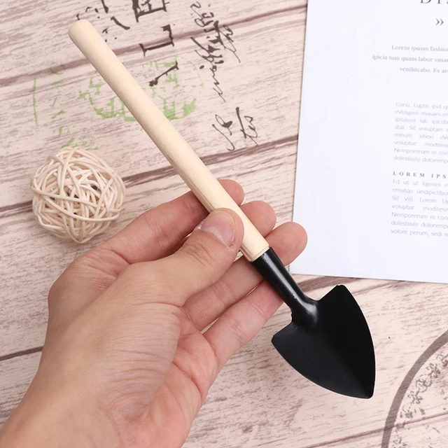 Mini Kerti Kertészeti Növényi Szerszámok Fából Készült Fogantyúval Lapát Ásó Gereblye Csepp Hajó - Image 6