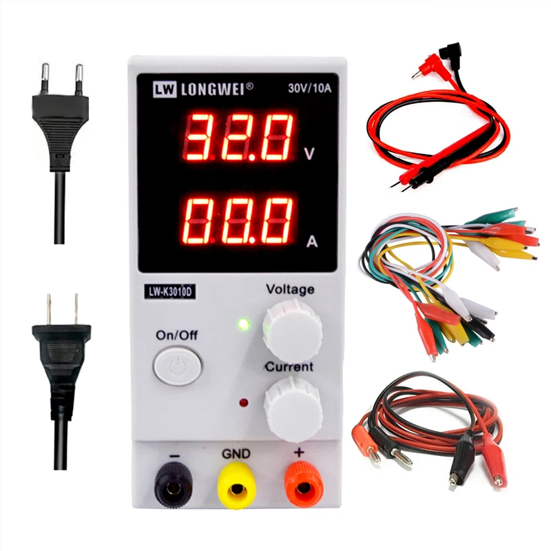 

LW3010D 30V 10A Mini Adjustable DC Power Supply 3 Digit Display Switch Regulator Laboratory Power Supply For Phone Laptop Repair