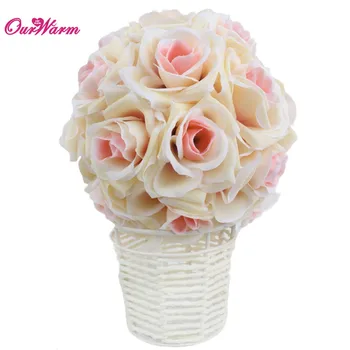 

5Pcs/lot Artificial Silk Flower Rose Balls Wedding Centerpiece Pomander Bouquet for Wedding Party Decoration Decorati