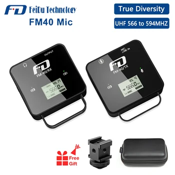 

Feidu FM40 UHF Mini Wireless Microphone System True Diversity Lavalier Mic for Camera Smartphone DSLR Vlog YouTube Interview