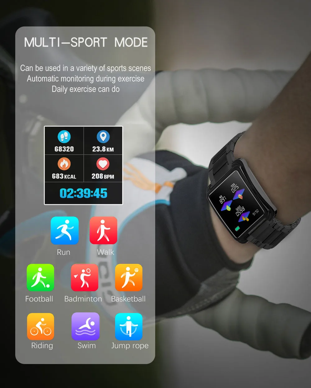 Бизнес Мужские Смарт-часы V60 пульсометр кровяное давление фитнес-трекер Смарт-часы спортивные смарт-будильник для IOS Android