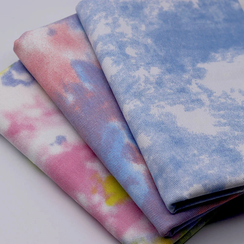 Color Tie Dye Cotton Fabric Denim Fabric Garment Fabric High-end Diy  Handmade Clothes Twill Cotton Thickening Material