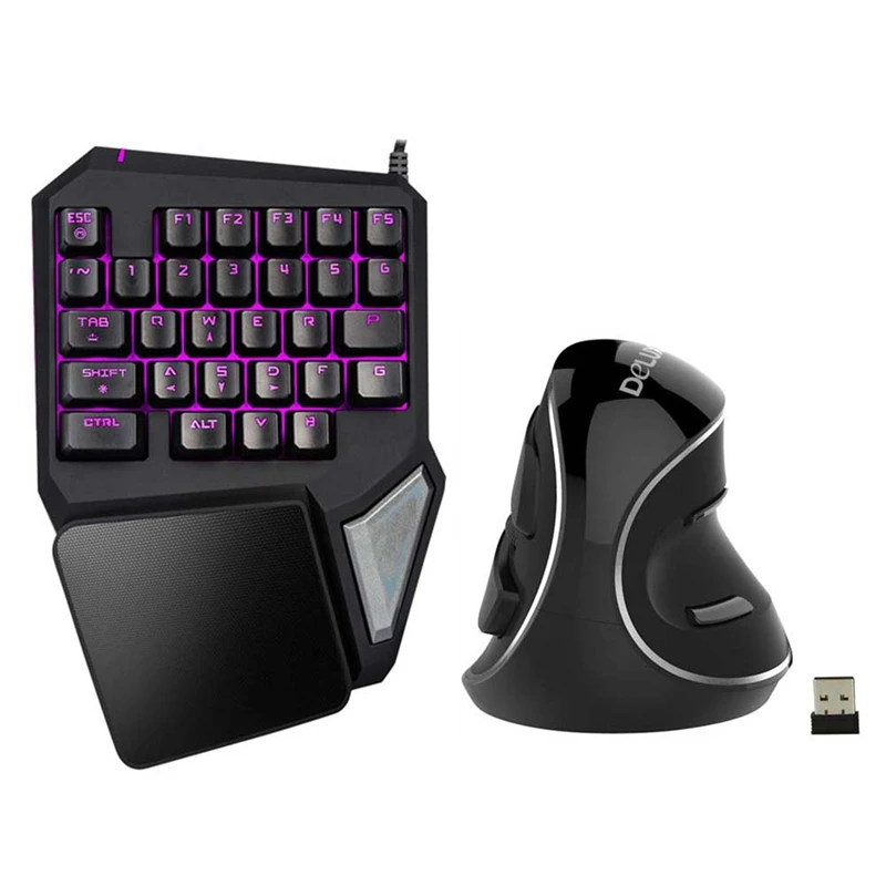 buy HOT Delux T9 Pro Gaming keyboard Wired Professional Keyboard Single Hand Keypad Ergonomic Vertical Mouse Mice Computer Gaming Mo