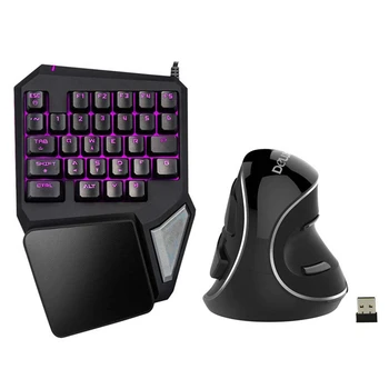 

HOT-Delux T9 Pro Gaming keyboard Wired Professional Keyboard Single Hand Keypad Ergonomic Vertical Mouse Mice Computer Gaming Mo