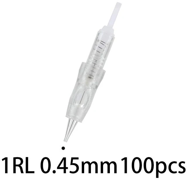 Professional Permanent Makeup Machine Tattoo Gun Eyebrow PMU Machine Pen For Up Eyebrows Eyeliner Lip Microblading Makeup Kit 1RL 0.45mm 100pcs