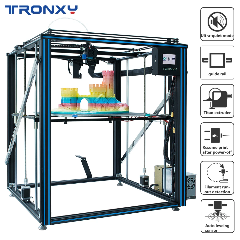 3D принтер TRONXY X5SA 500 PRO сделай сам большой размер ультратихий с обнаружением