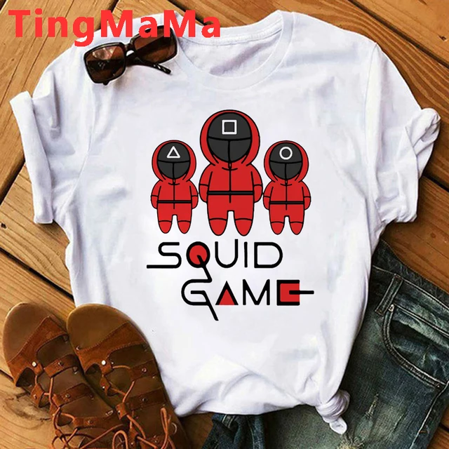 Korean TV Squid Game T Shirt Men Kawaii Cartoon Summer Tops 456 Graphic Tees Unisex Harajuku Fashion Korean Style T-shirt Male 69276