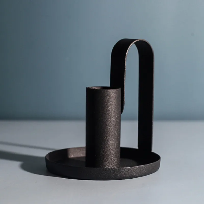 Simple Small Wrought Iron Metal Candle Holder Seat candle holders