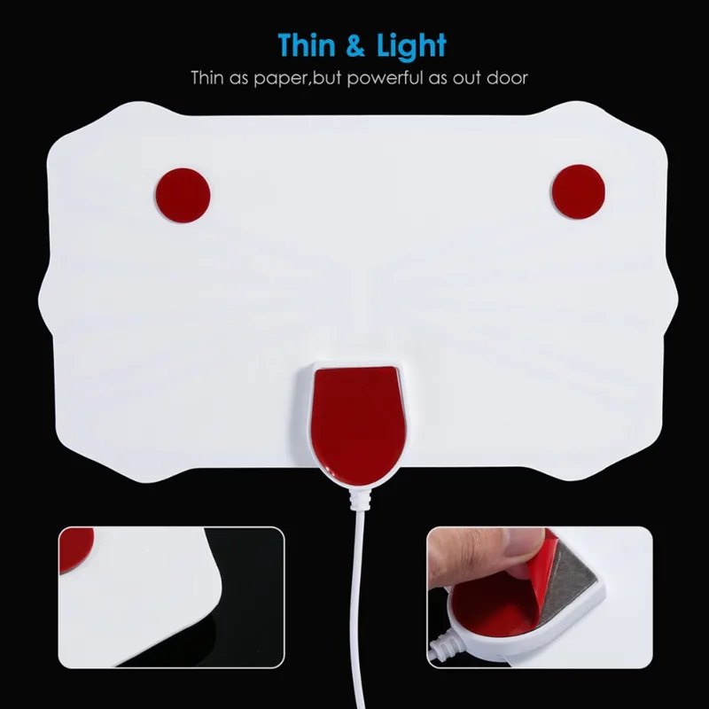 Antena Digital HDTV para interior, amplificador de radio de 2021 millas para TV, receptor de señal satelital isdb-tb transparente, antena aérea, novedad de 900 - Imagen 4