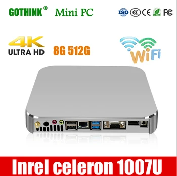 

GOTHINK mini pc Inrel celeron 1007U Dual core 1.5Ghz frequency support XP WIN7/8/10 LINUX system 4G 32G pocket pc 300M wif VGA