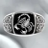 925 Silver Vintage Embossed Men's Ring Scorpion Memorial Day Ring Vintage Punk Style Ring Jewelry ► Photo 2/4