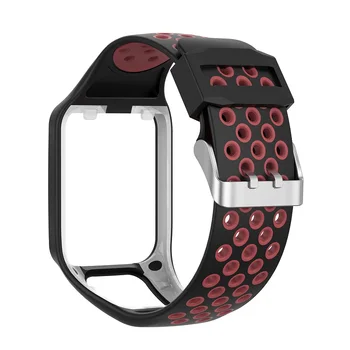 

Silicone Watch Band Bracelet Strap for TomTom Runner 2/3 Smartwatch Accessories Watch Strap Wristband Black+Red