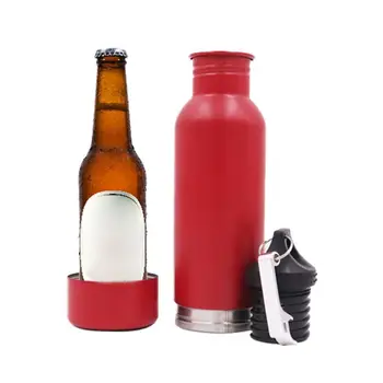 

304 Stainless Steel Beer Bottle Holder Cold Insulation Glass Metal with Portable Bottle Opener Cover Protector Bottle F0S9