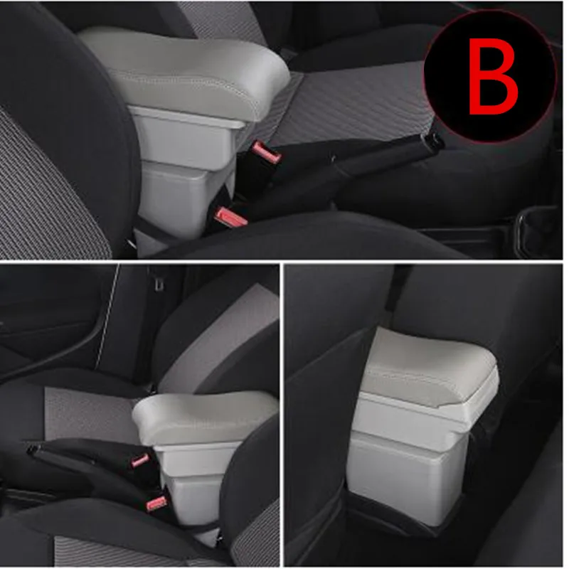 Для Seat Leon подлокотник коробка usb зарядка повысить двухслойный - Название цвета: B style gray
