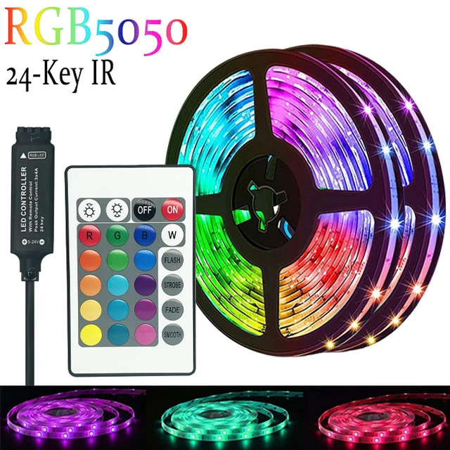 LED Strip 1m-30m RGBIC WS2812b Bluetooth App Control Chasing Effect Lights Flexible Tape Diode Ribbon TV BackLight Room Decorate 5050 24Key IR