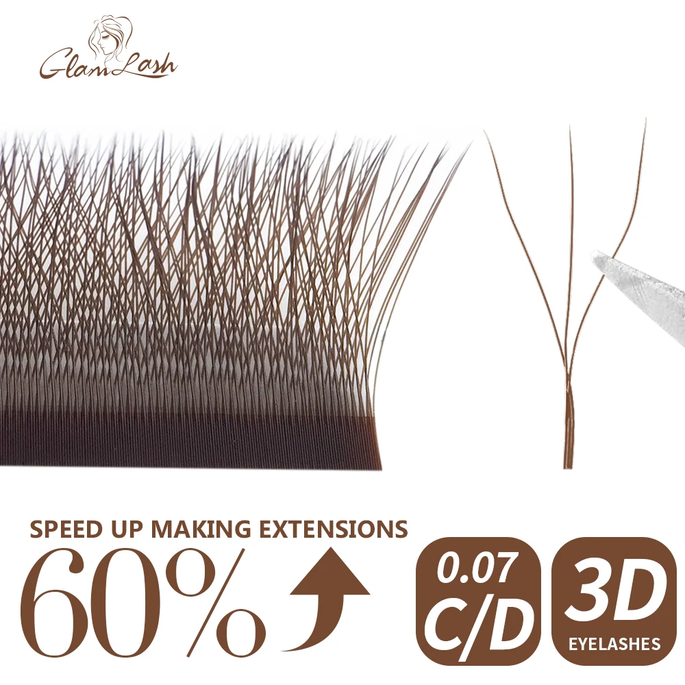 GLAMLASH W форме цветения 3D4D5D готовые объемные ресницы для наращивания натуральные