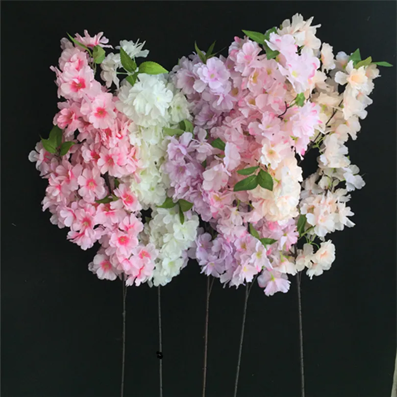 10 шт. шелковые цветы вишни ветви дерева искусственные японская Сакура цветок стебель для события Свадебные украшения для деревьев декоративные цветы