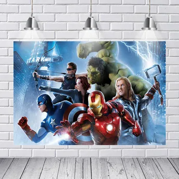 

Avengers Photography Backdrop Super Hero Battleground Photo Background for Boy Birthday Party Decor for Photo Studio Prop