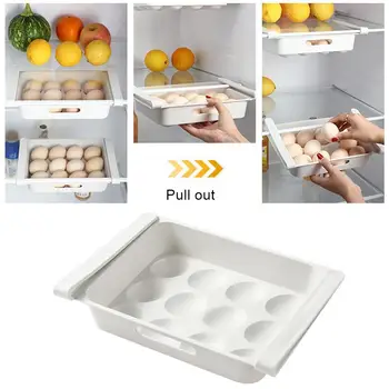 

Refrigerator Organizer Drawer Basket Refrigerator Pull-out Fresh Layer Spacer Storage Drawers Rack X0O4
