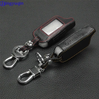 

Remote 4 Buttons Leather Key Cover Case X5 For Russian Version Vehicle Security Two Way Car Alarm System TOMAHAWK X5 Keychain
