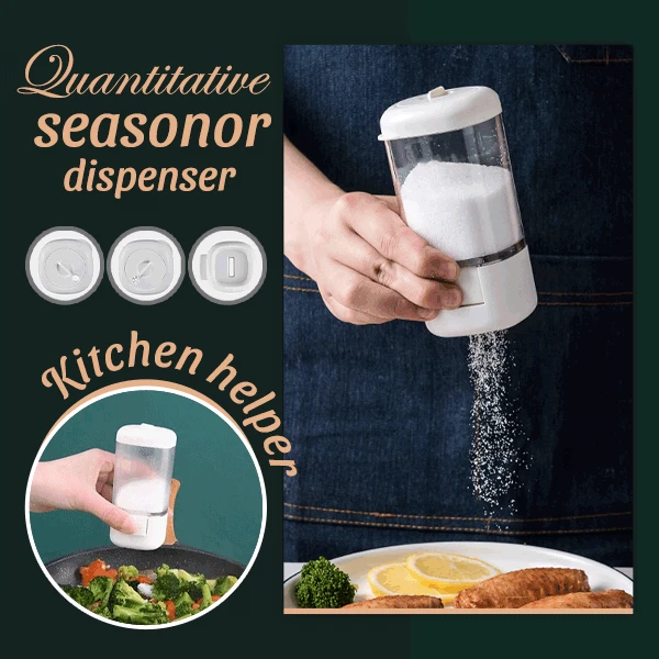 QINGHON Metering Salt Shaker, Glass Metered Salt Dispenser, Press Type  Quantitative Salt Glass Seasoning Bottle, Can Spice Salt Cumin Powder  Pepper