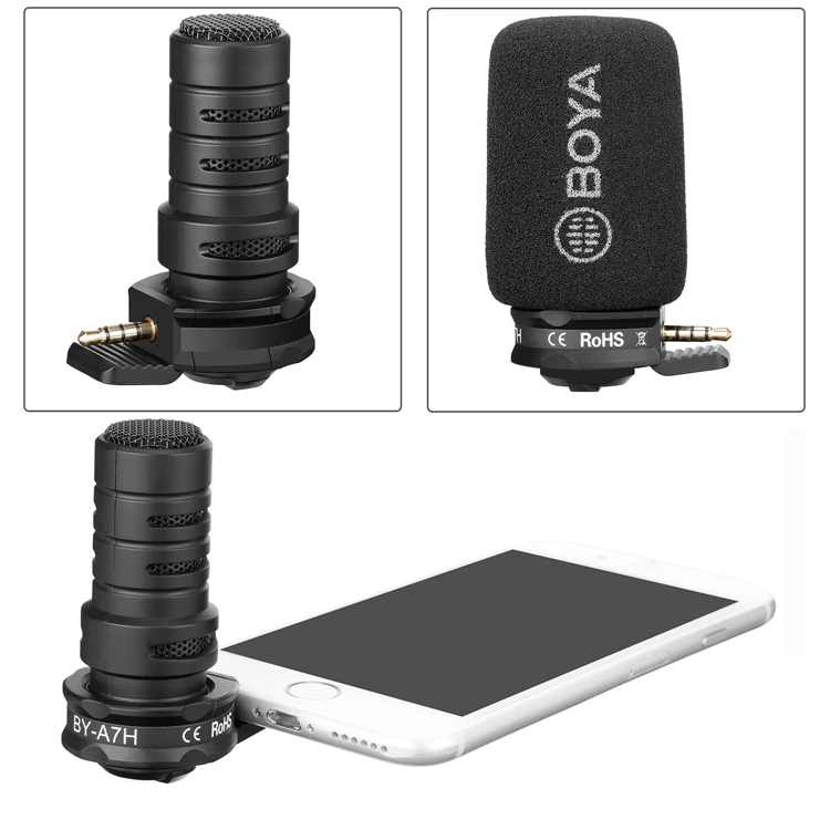 TRRS кардиоидный микрофон для iOS Android смартфон Vlog, BOYA 3,5 мм Jack телефон Цифровой Стерео конденсаторный микрофон для мобильного телефона
