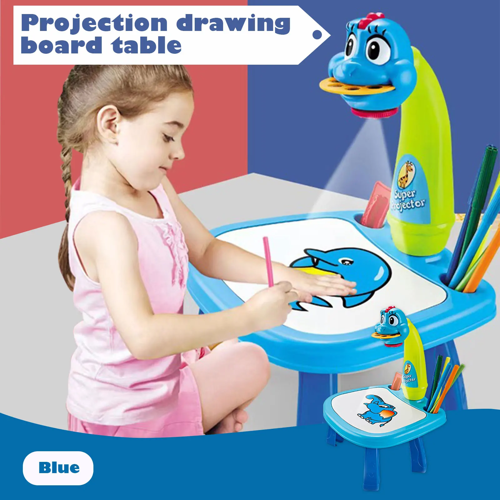 Hot Sale Trace and Draw Projector Toy Kids Drawing Projector Table Child  Learning Desk with Smart Projector with Light Music - AliExpress